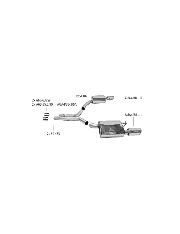 Bastuck Abgasanlage für Audi A4 (B8) S4 / A5 (B8) S5 BASTUCK S5 3.0 TFSI Quattro, 245 KW / 333 PS