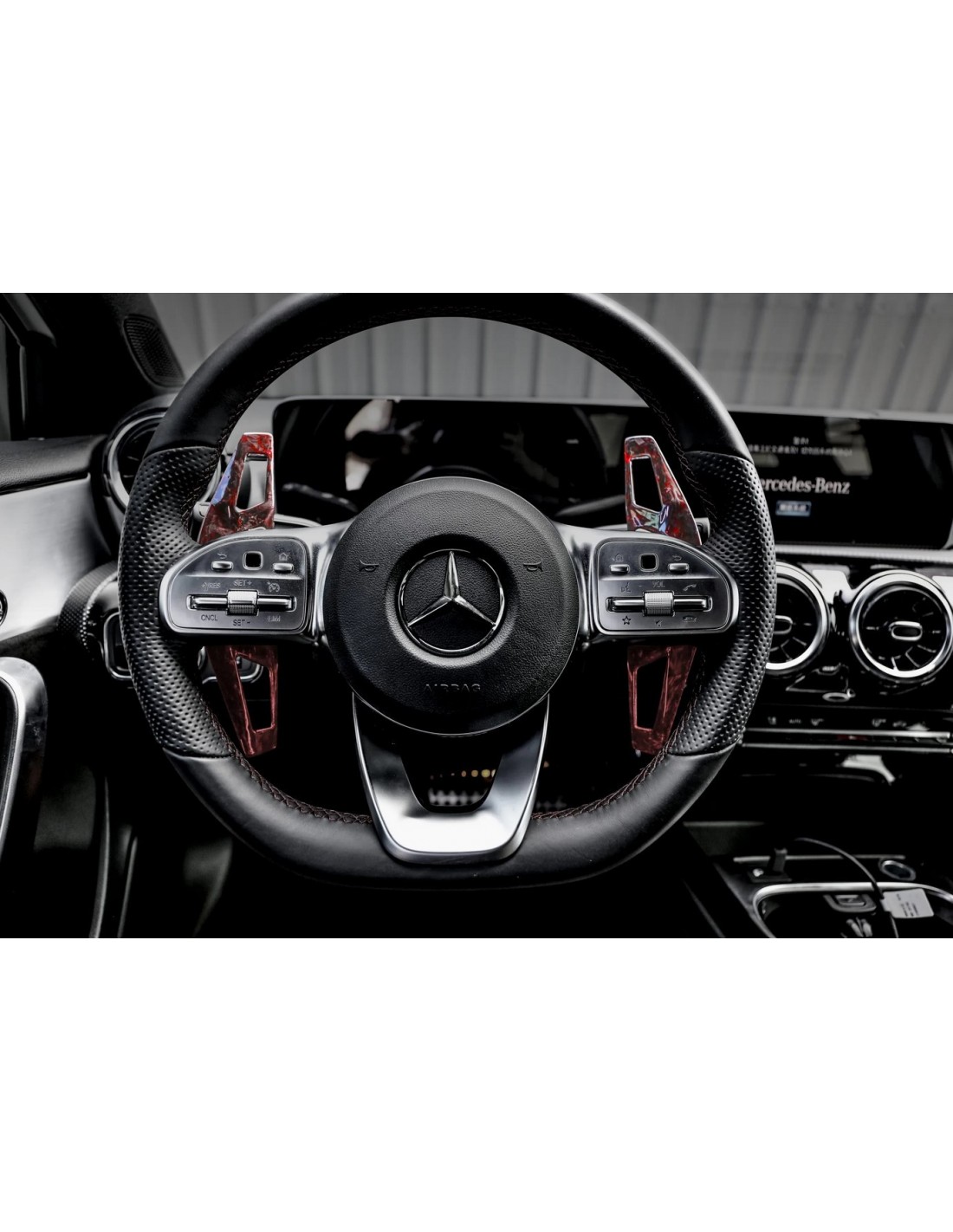 Echt Carbon Schaltwippen Verlängerung für Mercedes-Benz AMG A C CLA CL G  GLA GLB GLC GLE GLS S SL SLC Klasse ab 2015 Austausch Tuning Tausch Schwarz  Typ-E