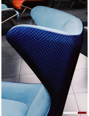 DarwinPro Aerodynamic Carbon Lounge Sessel "SUEDE" - 6x6 WEAVE BLUE CARBON LUNAR BLUE DARWIN PRO Möbel