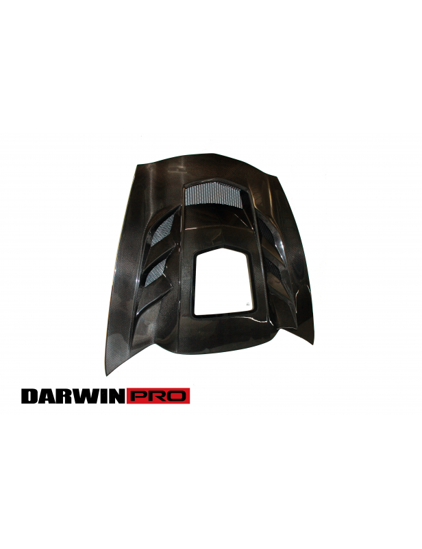 DarwinPro Aerodynamics Carbon Motorhaube mit Glaseinsatz für Chevrolet Corvette (C7) Stingray DARWIN PRO Motorhaube